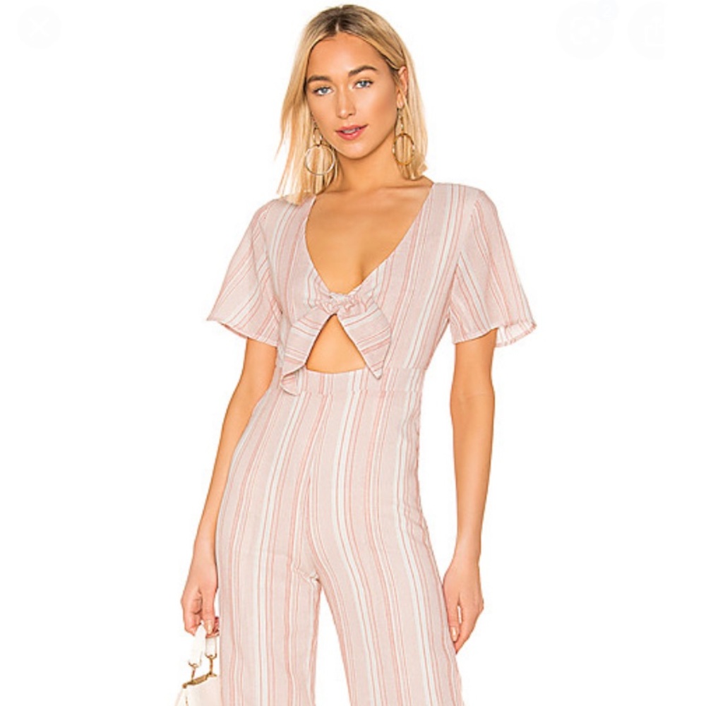 NEW Superdown Mollie Tie Front Jumpsuit Sz Large